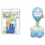 CENTRO DE GLOBOS COMUNION AZUL.